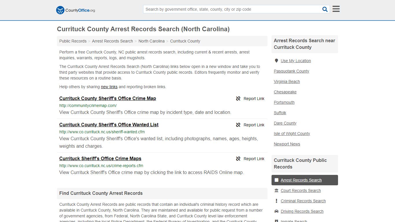 Arrest Records Search - Currituck County, NC (Arrests & Mugshots)